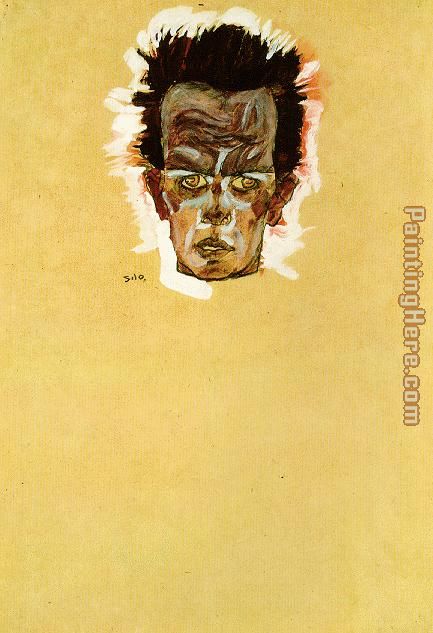 Head of a man painting - Egon Schiele Head of a man art painting